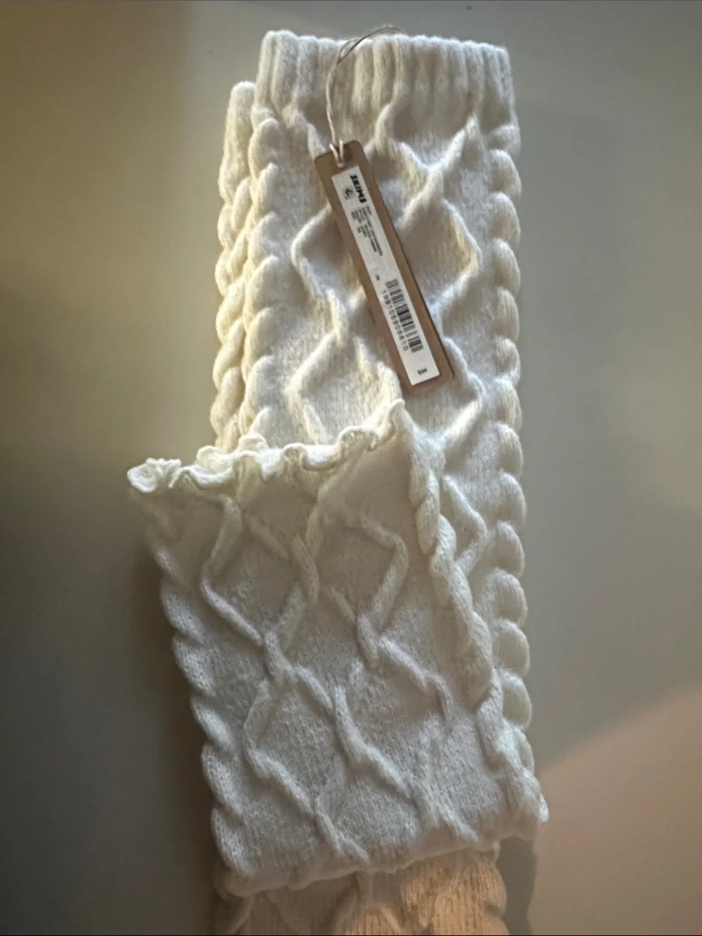 SKIMS Ivory Cable Knit Leg Warmers NWT